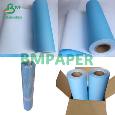 80gm drukarka atramentowa Papier Blatki z jednej strony niebieskie, z jednej strony białe 880mm X 50m 100m 150m Roll Core 2&quot;