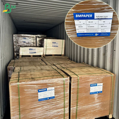 75gsm 80gsm Papier workowe brązowe Kraft do worków cementowych 65 x 100cm Rozciągliwy