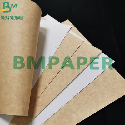 Biały papier pakowy powlekany o gramaturze 300 g / m2 z brązowym tyłem do pojemnika na żywność