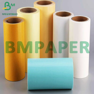 Papier satynowy o gramaturze 60 g, niebiesko-biały, powlekany silikonem, papier typu Jumbo w rolce