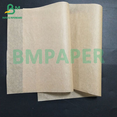 Brązowy papier olejoodporny i wodoodporny papier klasy spożywczej, dostosowany do rozmiaru, odporny na olej 33 / 35 / 38 / 40 / 50g