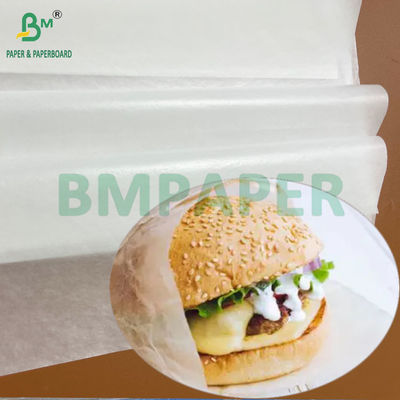 Odporny na olej papier woskowany 30g 35g biały do pakowania kanapek i hamburgerów