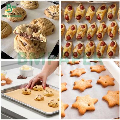 35gsm 40gsm Papier pergaminowe odporne na tłuszcz i przywieranie w rolce do użytku w piekarniku