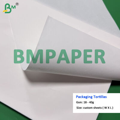 20gm 25gm Cienkie arkusze do tortilli, papier do pakowania tortilli