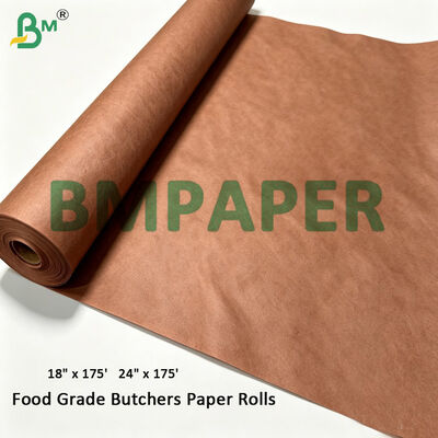 Papier rzeźniczy Kraft klasy spożywczej 18" w kolorze różowym, 60 g/m² x 18" szerokości x 175' długości